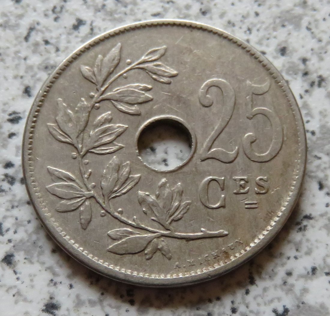  Belgien 25 Centimes 1909, französisch   