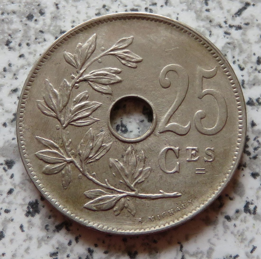  Belgien 25 Centimes 1921, französisch   