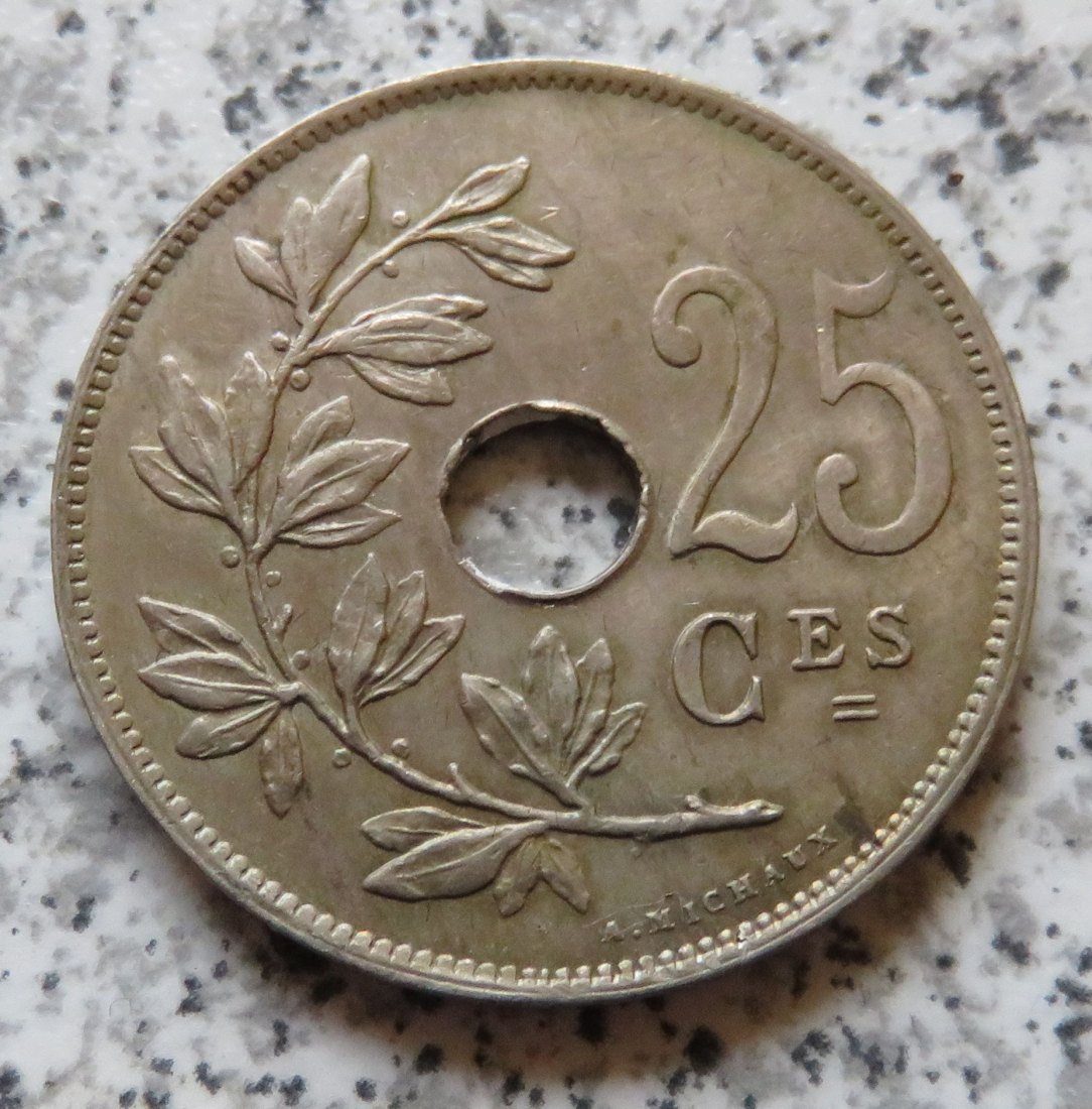  Belgien 25 Centimes 1921, französisch   