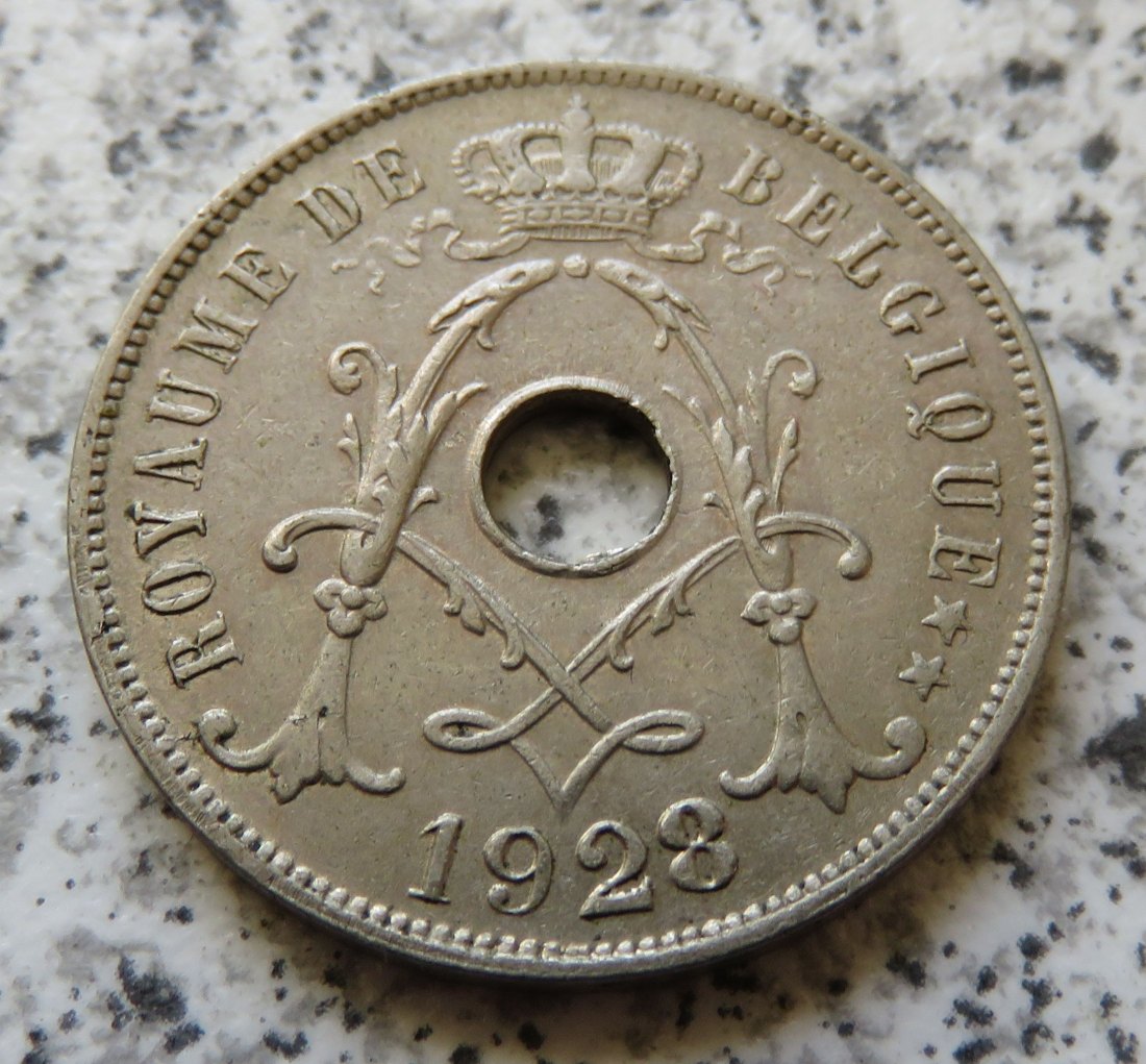  Belgien 25 Centimes 1928, französisch   