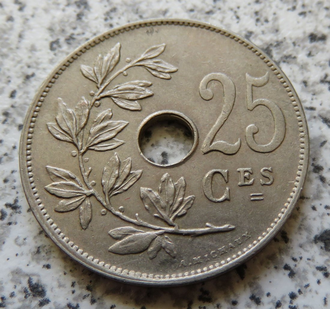  Belgien 25 Centimes 1928, französisch   