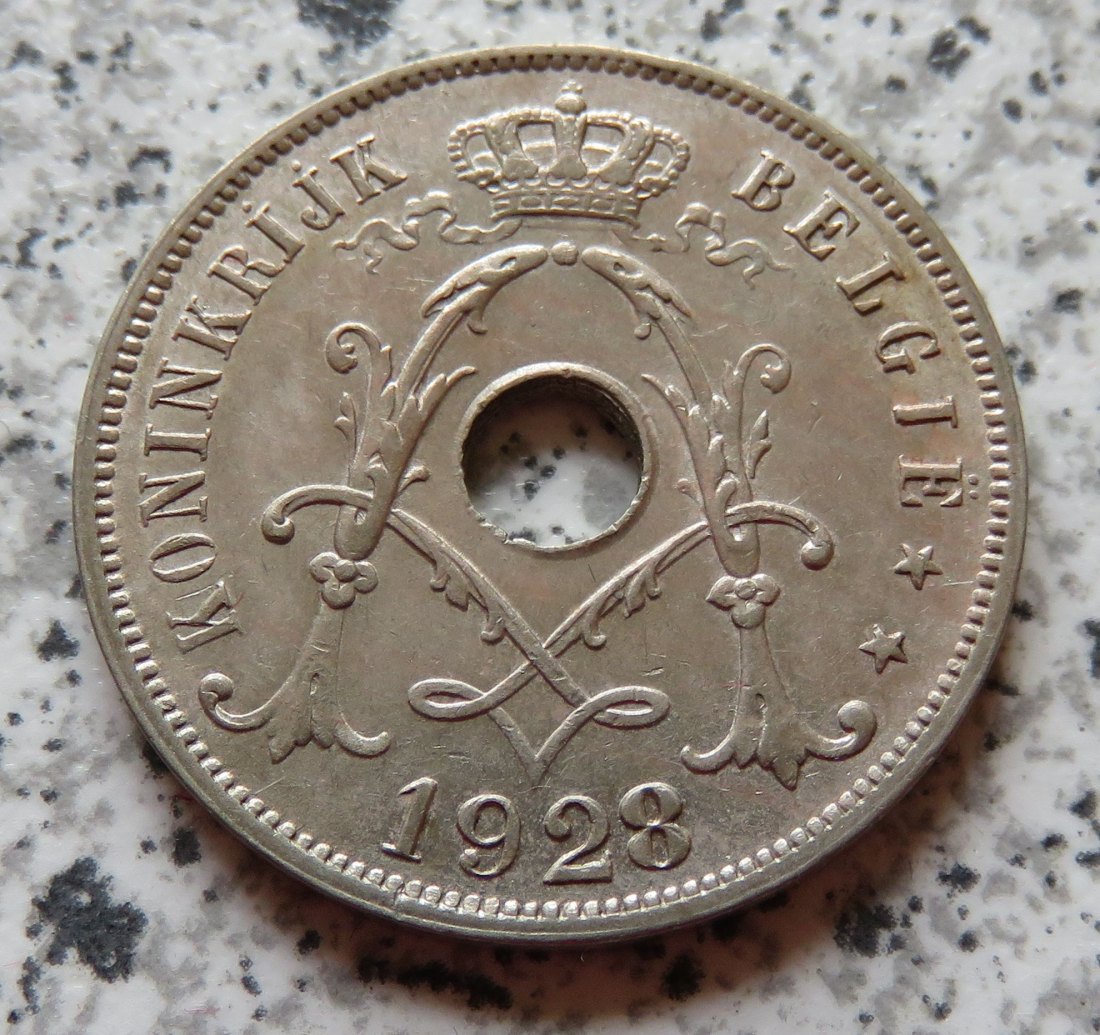  Belgien 25 Centimes 1928, flämisch, besser   