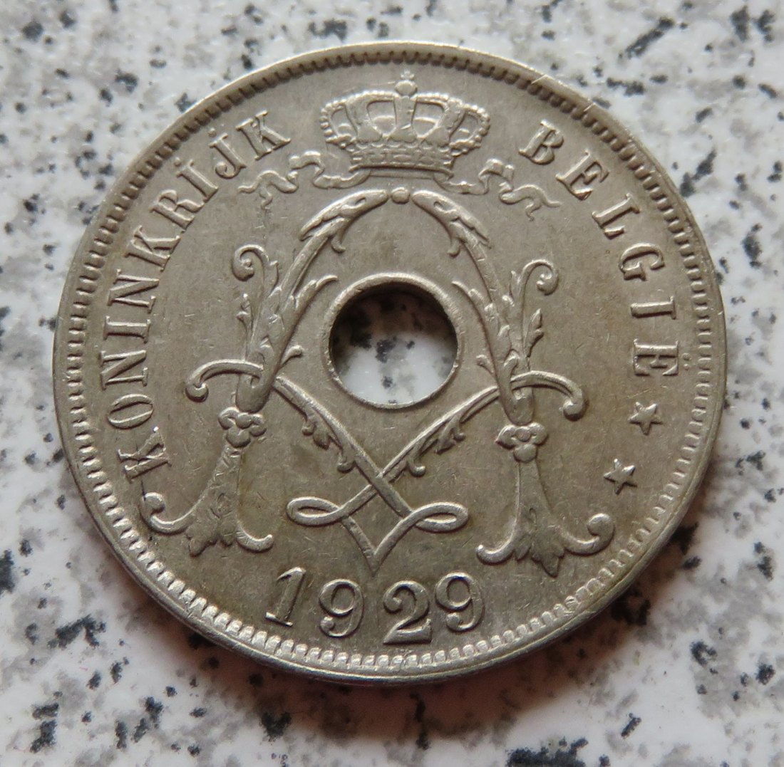  Belgien 25 Centimes 1929, flämisch, besser   