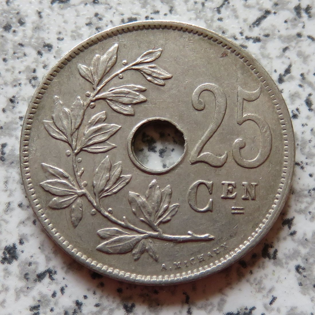  Belgien 25 Centimes 1929, flämisch, besser   