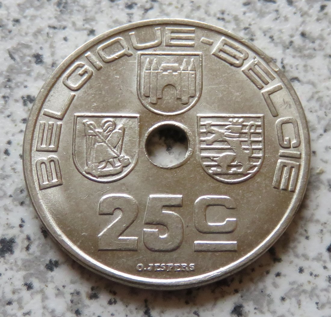  Belgien 25 Centimes 1938, französisch, besser   