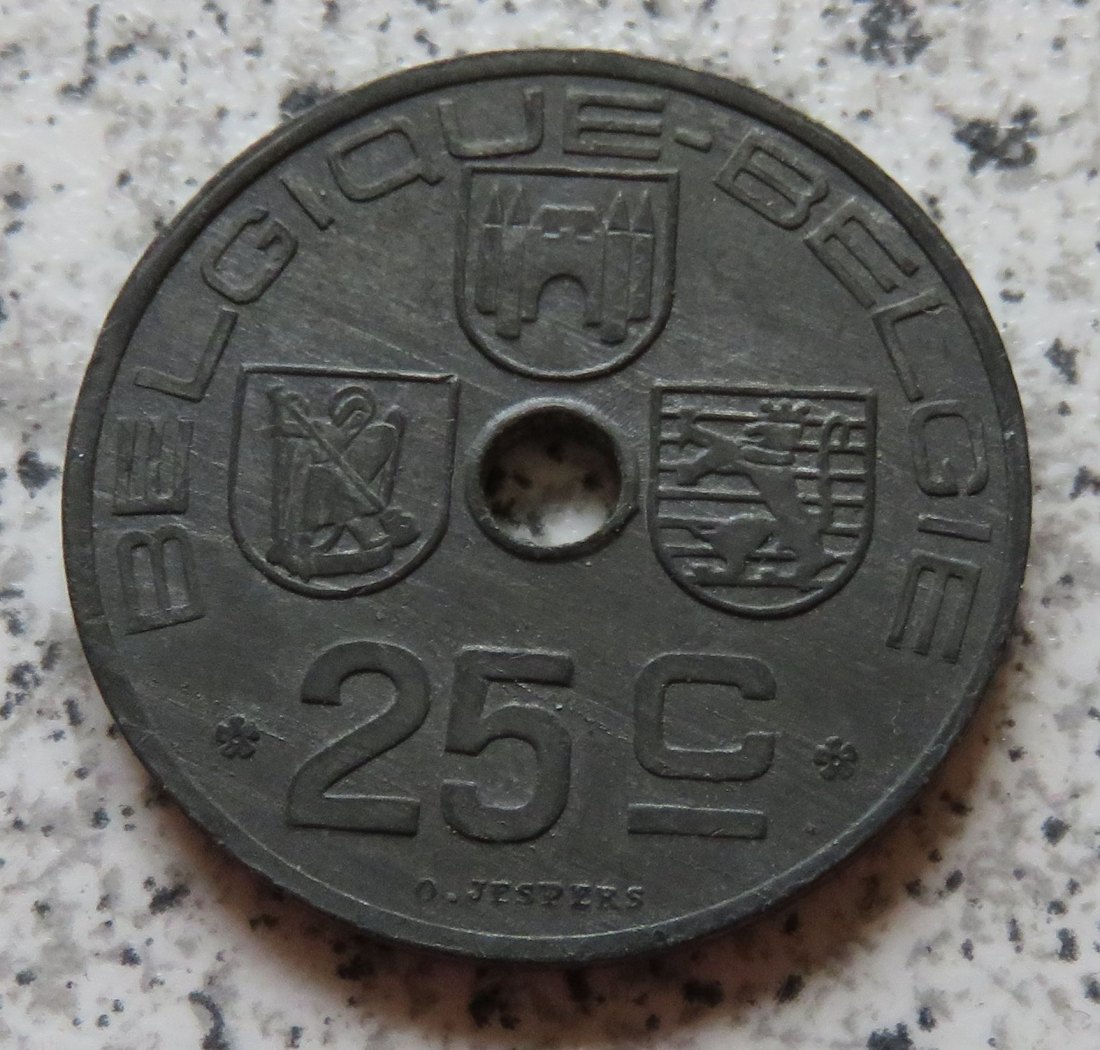  Belgien 25 Centimes 1942, französisch   