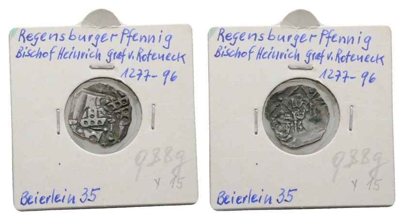  Altdeutschland; Regensburg; Pfennig; Heinrich von Roteneck   