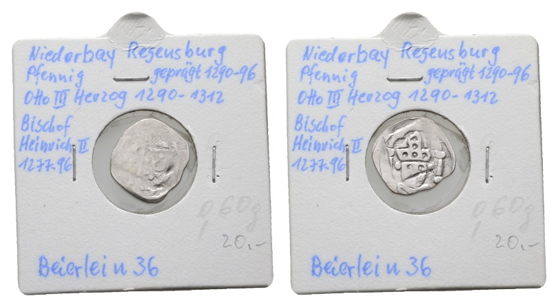  Altdeutschland; Regensburg; Pfennig; Otto III; Heinrich II   