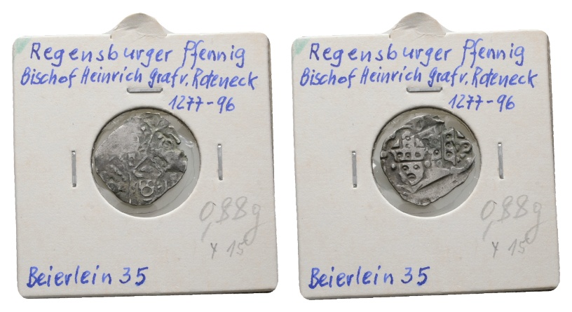  Altdeutschland; Regensburg; Pfennig; Heinrich von Roteneck   