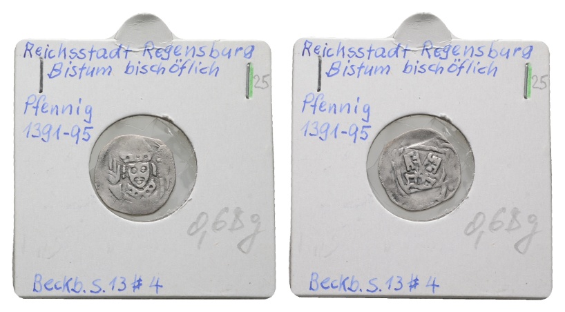  Altdeutschland; Regensburg; Pfennig 1391-1395   