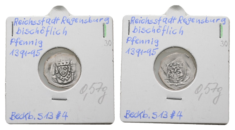  Altdeutschland; Regensburg; Pfennig 1391-1395   