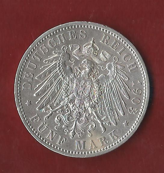  Kaiserreich Baden 5 Mark 1903 Koblenzer Münzen Studio Koblenz Frank Maurer AH46   