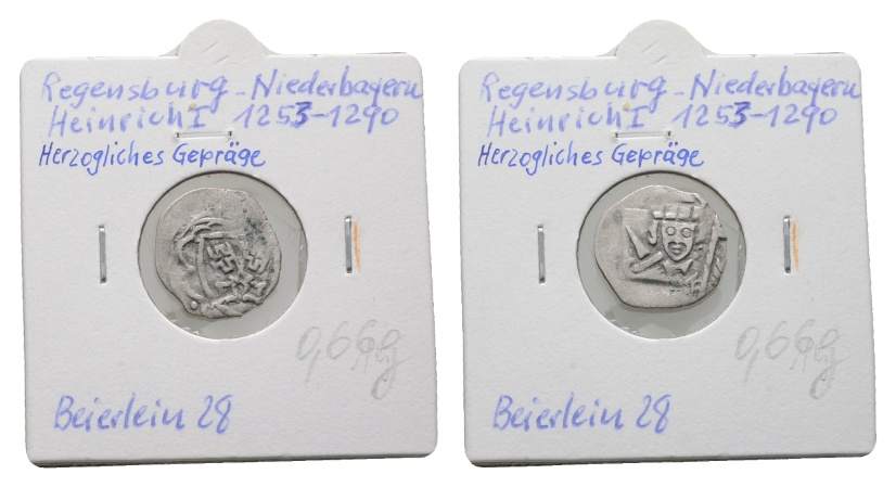  Altdeutschland; Regensburg; Pfennig 1253-1290; Heinrich I   