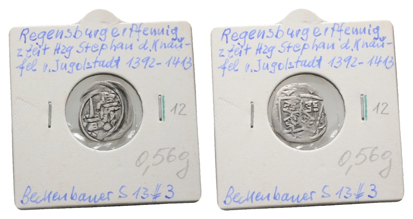  Altdeutschland; Regensburg; Pfennig; Stephan der Knäufel   