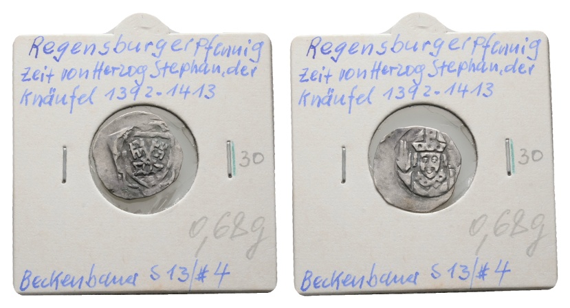  Altdeutschland; Regensburg; Pfennig; Stephan der Knäufel   