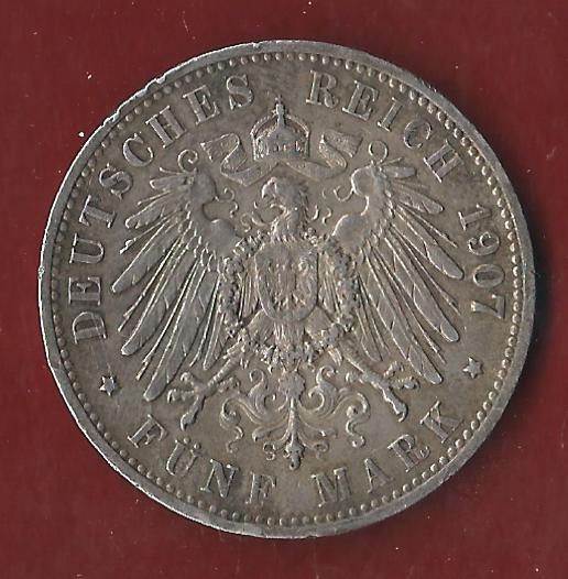  5 Mark Preussen  1907 Koblenzer Münzen Studio Koblenz Frank Maurer AH55   