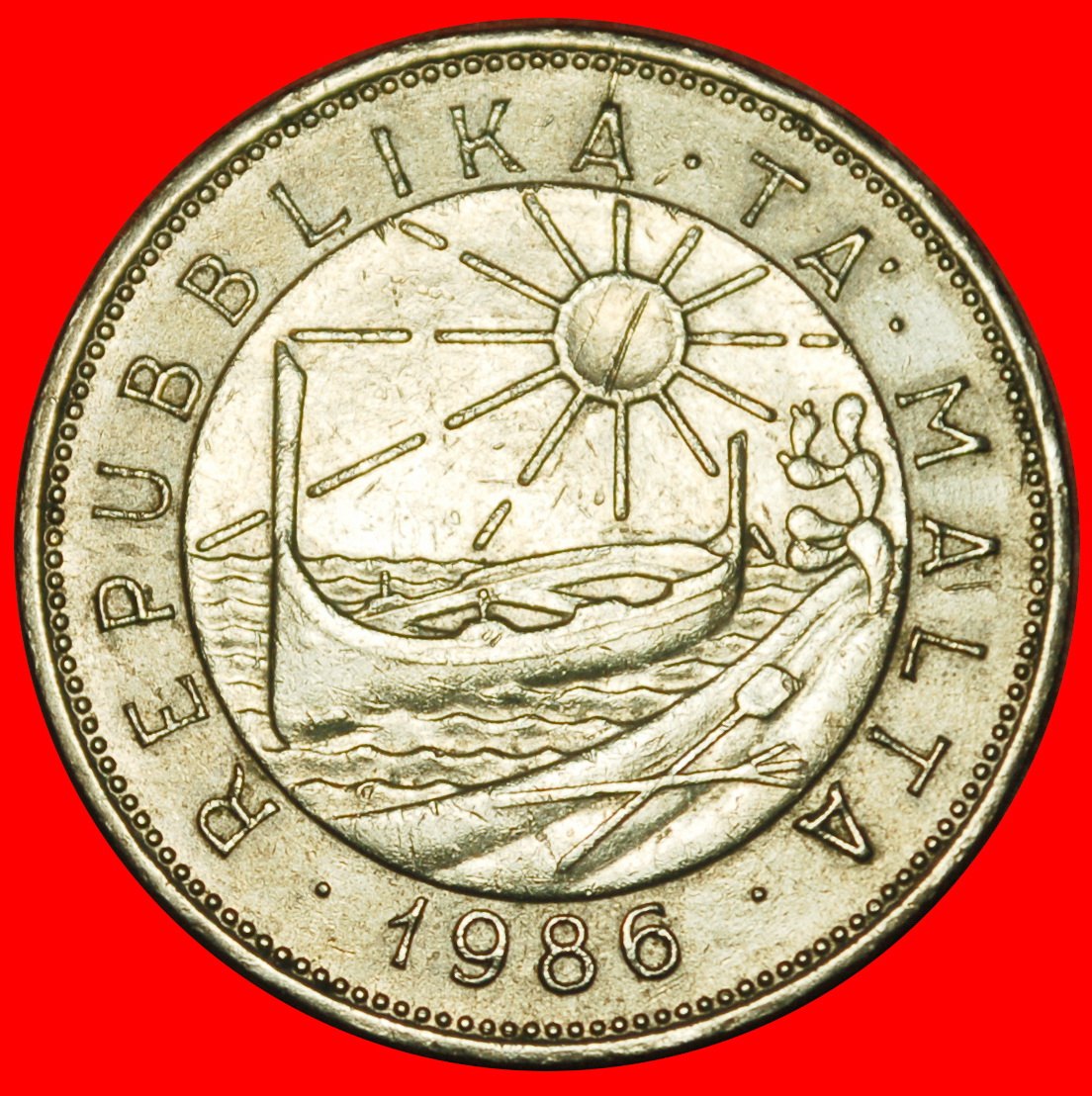  Ⰶ BOAT, FLOWER AND SUN: MALTA ★ 50 CENTS 1986 UNCOMMON!★LOW START ★ NO RESERVE!   