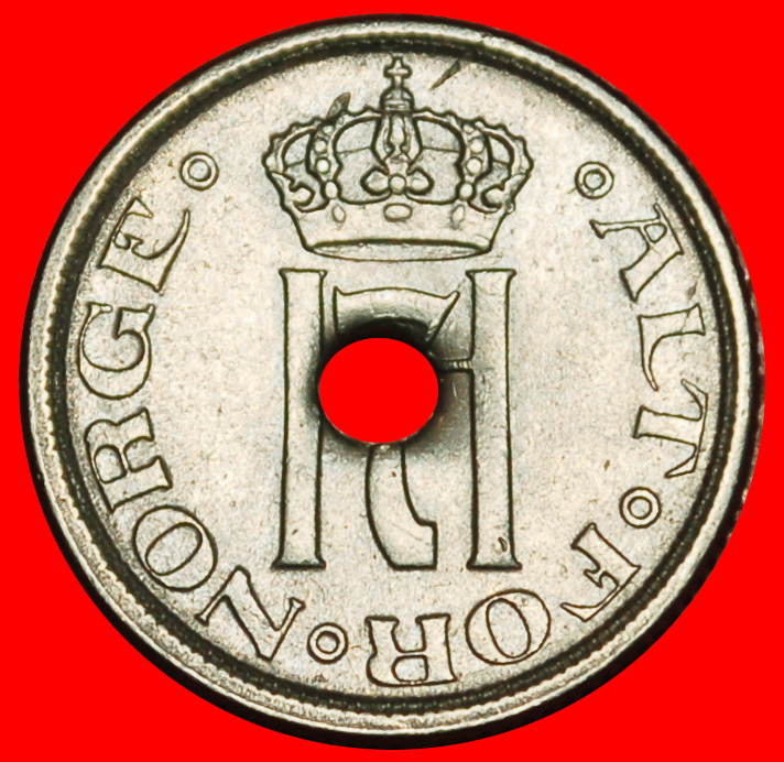  Ⰶ ROSES HOLE (1921-1923): NORWAY★25 ORE 1923 Haakon VII (1905-1957)★UNC RARE★LOW START ★ NO RESERVE!   