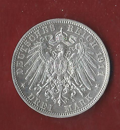  3 Mark Bayern 1911 Koblenzer Münzen Studio Koblenz Frank Maurer AH58   