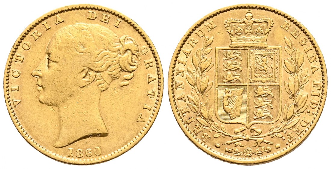 PEUS 2340 Grossbritannien 7,32 g Feingold. Victoria (1837 - 1901) Sovereign GOLD 1860 Sehr schön