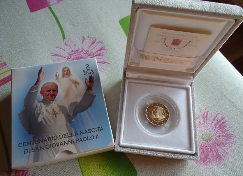  2 Euro Gedenkmünze Vatikan 2020 100. Geburtstag Johannes Paul II PP   