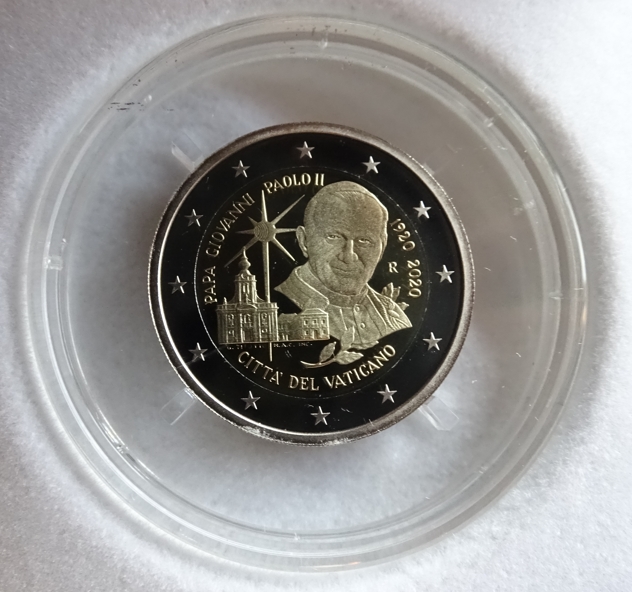  2 Euro Gedenkmünze Vatikan 2020 100. Geburtstag Johannes Paul II PP   