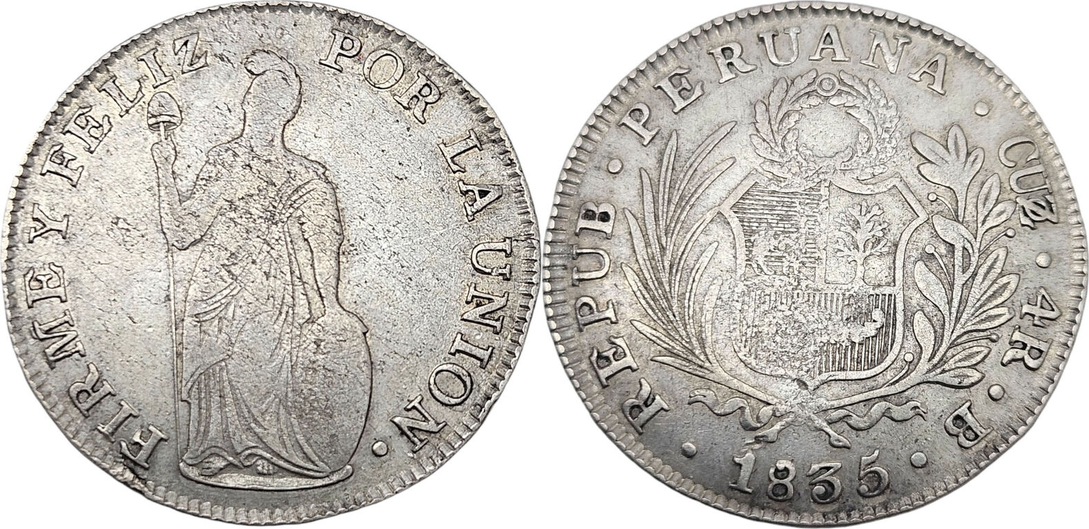  Peru 4 Reales 1835 Republik (1825 - 1862) ss   