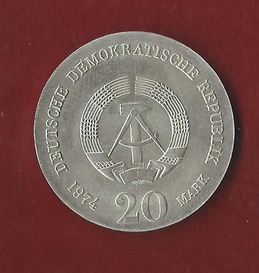  DDR 20 Mark Kant 1974 Koblenzer Münzen Studio Koblenz Frank Maurer AH114   