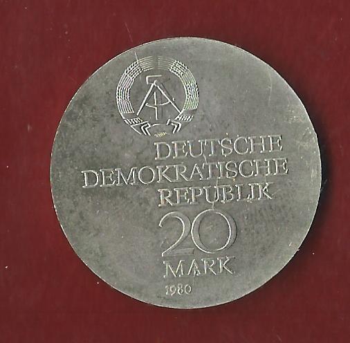  DDR 20 Mark Abbe 1980 Koblenzer Münzen Studio Koblenz Frank Maurer AH115   