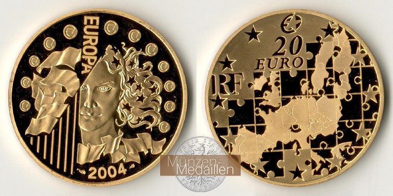 Frankreich  20 Euro MM-Frankreich Feingold: 15,64g Europa 2004 