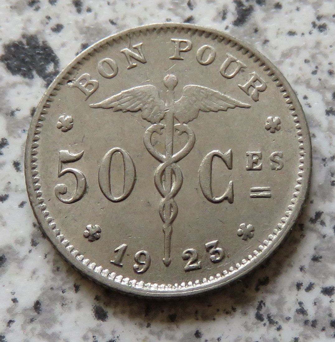  Belgien 50 Centimes 1923, französisch   