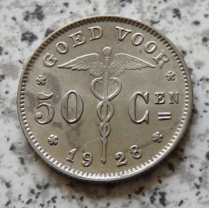  Belgien 50 Centimes 1928, flämisch   