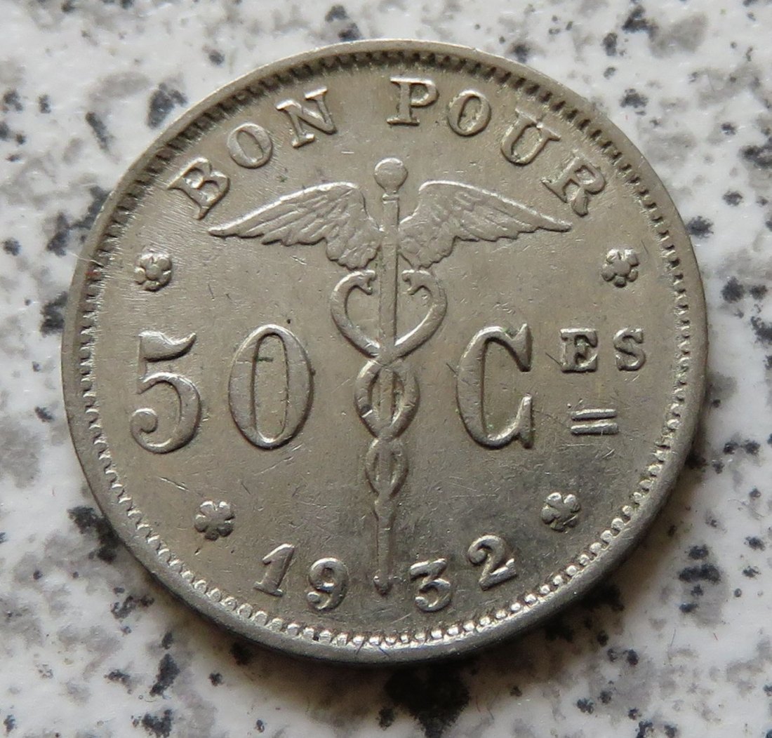  Belgien 50 Centimes 1932, französisch   