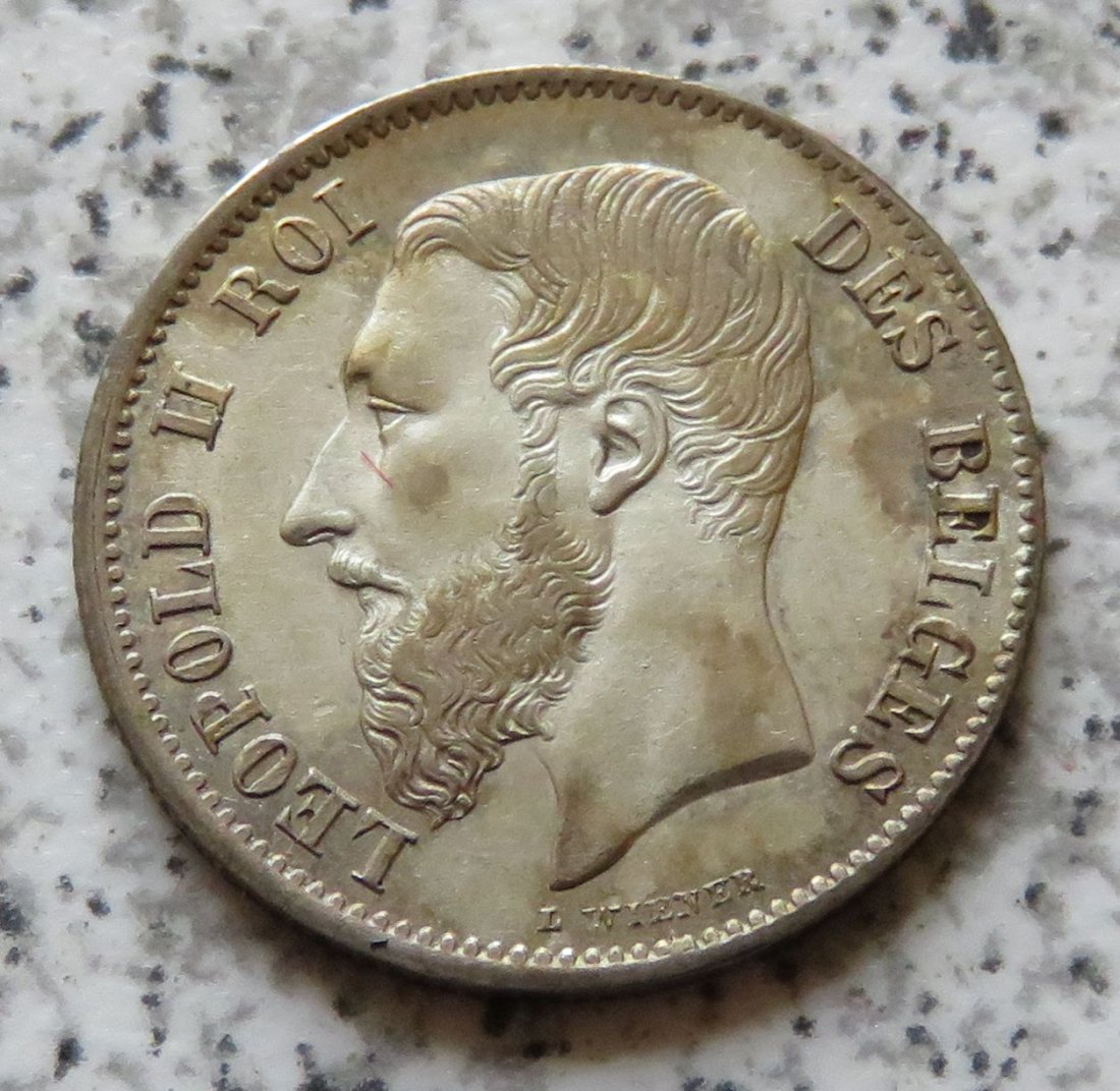  Belgien 50 Centimes 1866, besser   