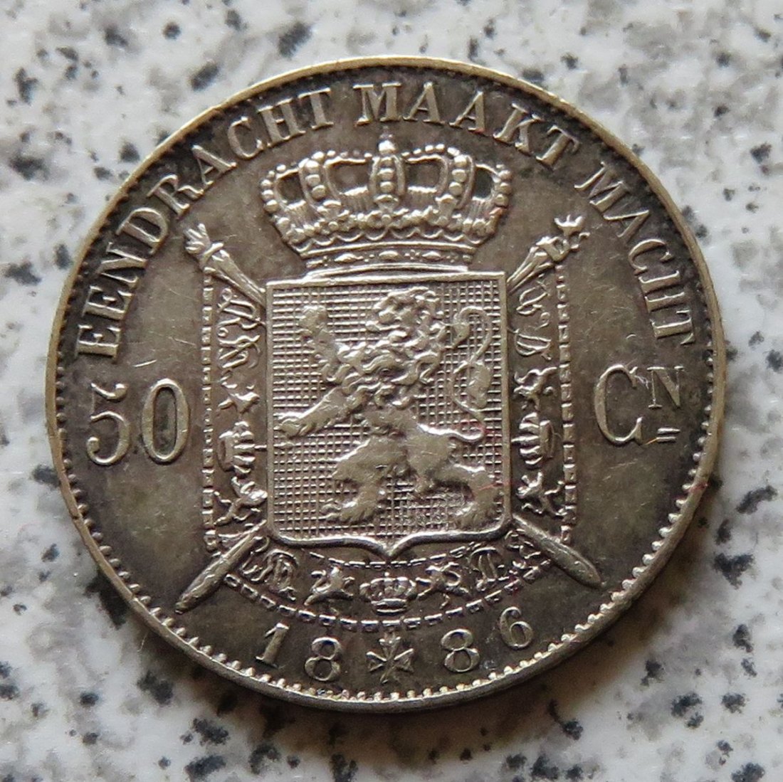  Belgien 50 Centimes 1886, flämisch, Erhaltung   