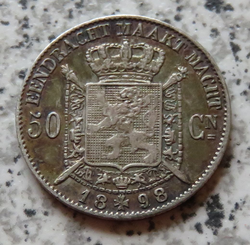  Belgien 50 Centimes 1898, flämisch   