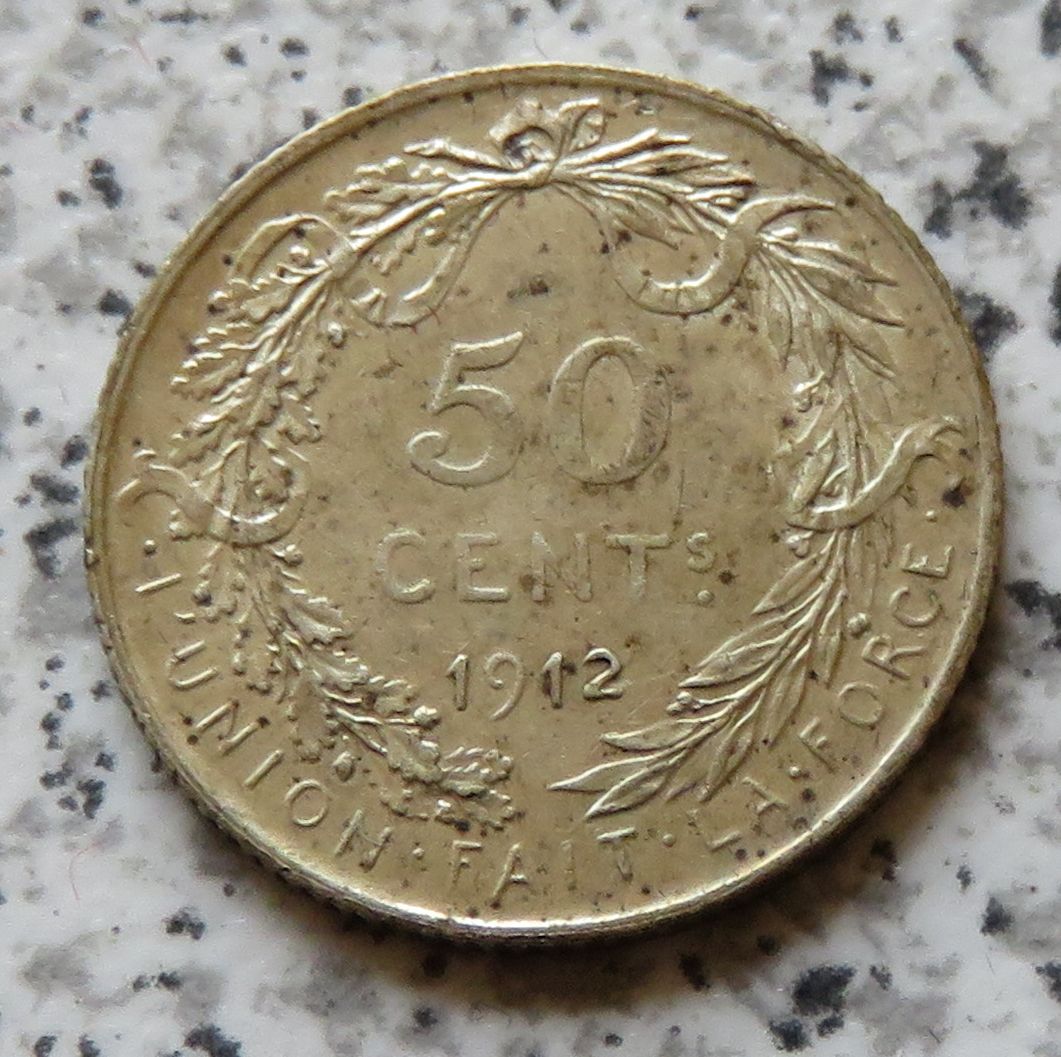  Belgien 50 Centimes 1912, französisch   