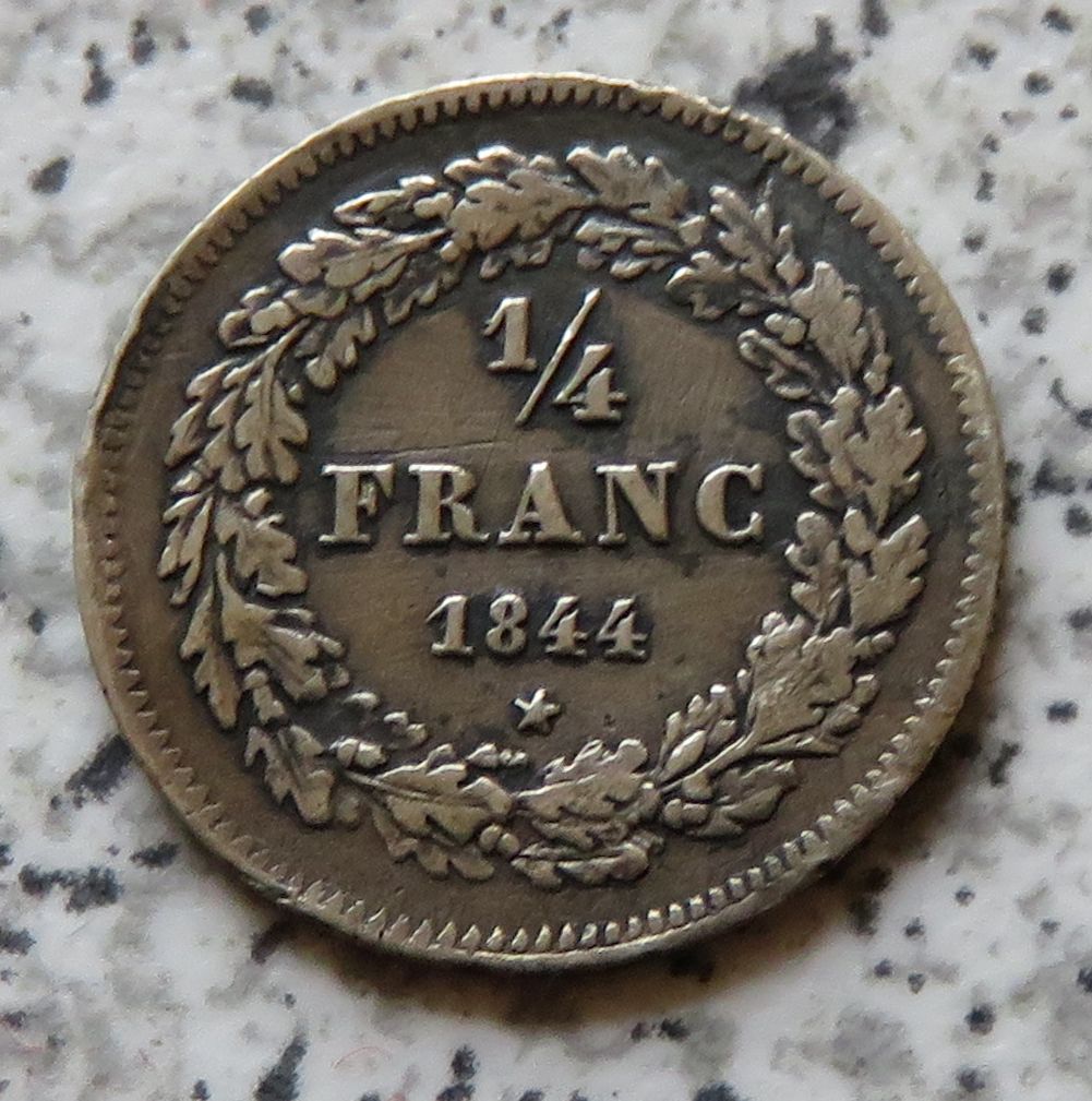  Belgien 1/4 Franc 1844   