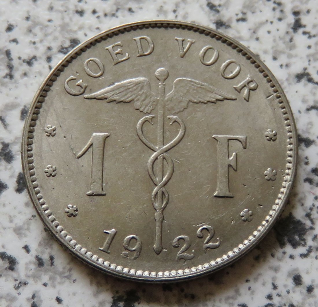  Belgien 1 Franc 1922, flämisch   