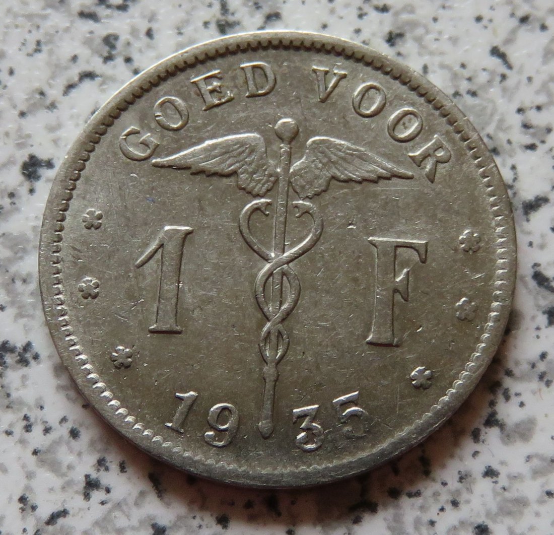  Belgien 1 Franc 1935, flämisch   