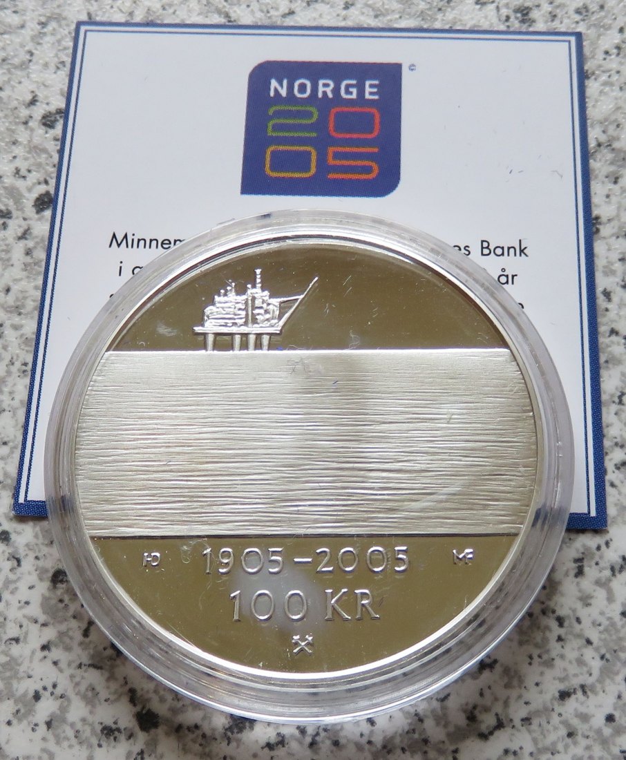  Norwegen 100 Kroner 2004, 33,6 Gramm 925-er Silber, PP offen/berührt   