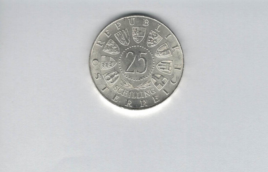  25 Schilling 1957 800 Jahre Mariazell 10,4g silber Gedenkmünze Österreich Spittalgold9800 (04588/3)   