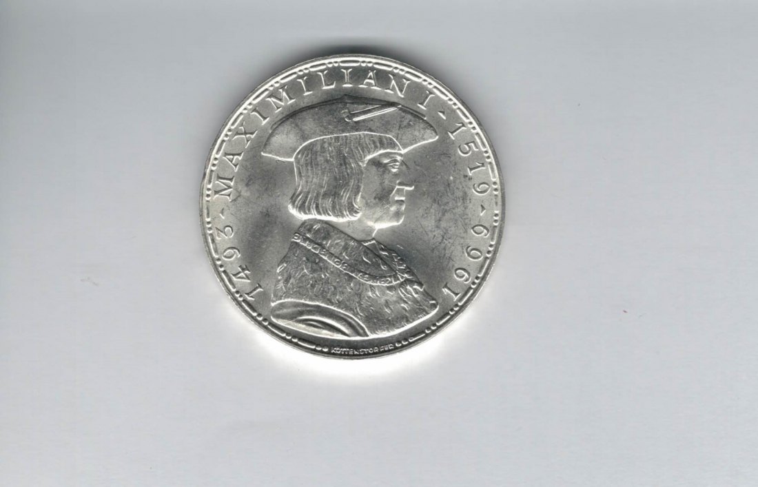  50 Schilling 1969 Kaiser Maximilian I. Österreich 2. Republik silber (4584/8)   