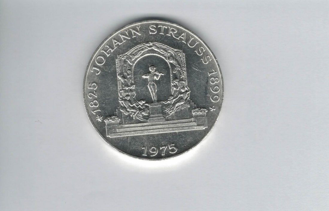  100 Schilling 1975 Johann Strauss silber Österreich 2. Republik Spittalgold9800 (01914/2)   