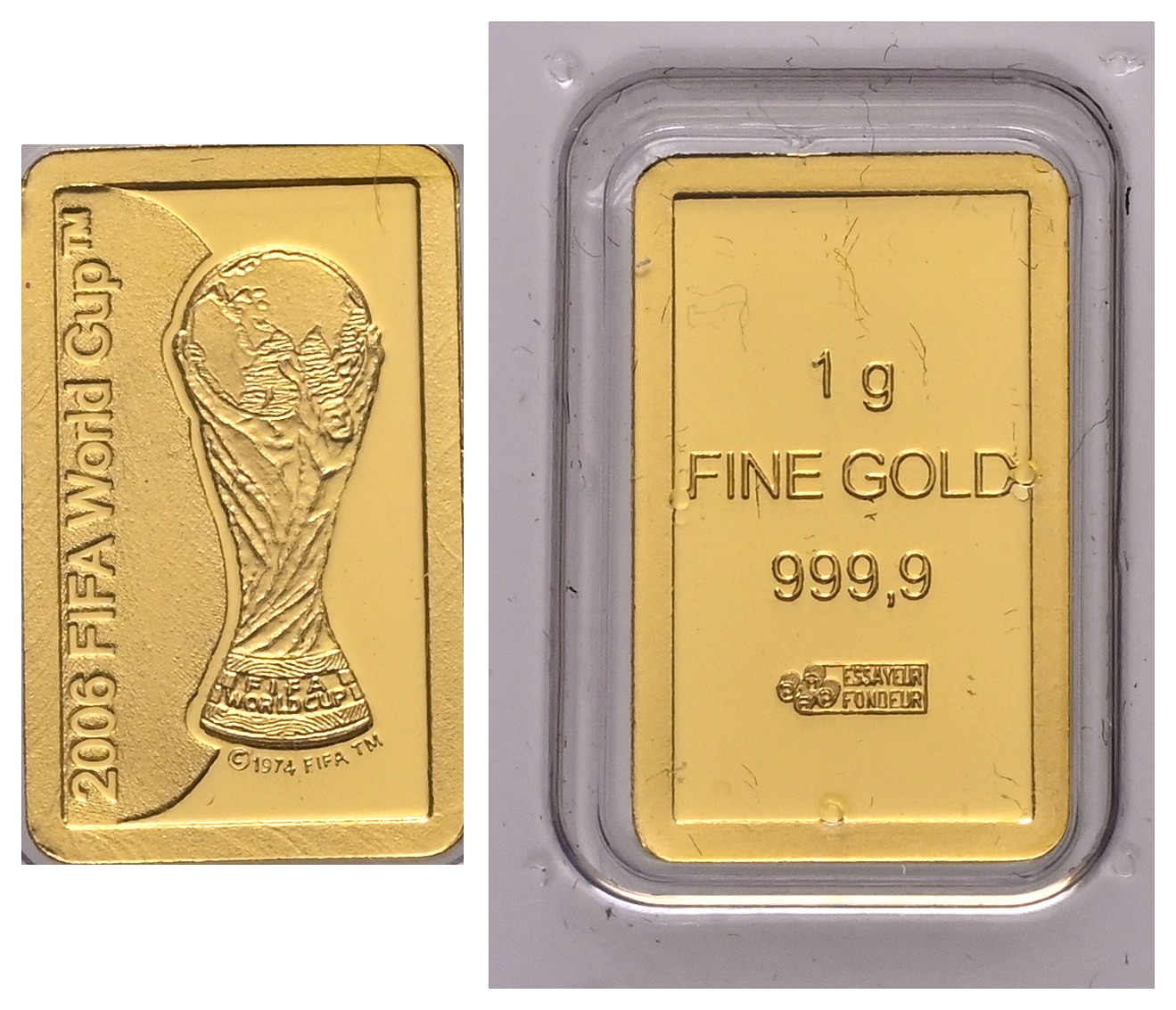 PEUS 2398 BRD 1 g Feingold. 2006 FIFA World Cup Barren GOLD 1 g o.J. Uncirculated (eingeschweißt)