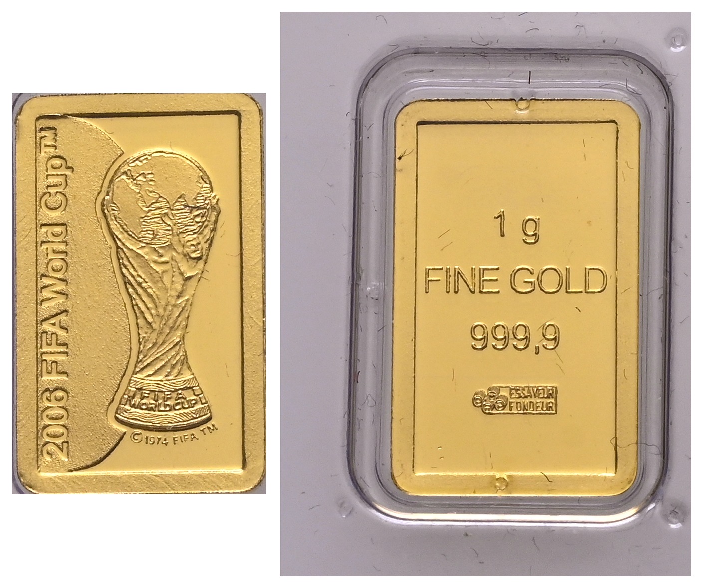 PEUS 2400 BRD 1 g Feingold. 2006 FIFA World Cup Barren GOLD 1 g o.J. Uncirculated (eingeschweißt)