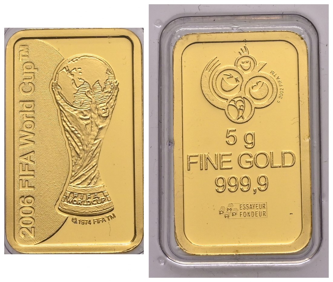 PEUS 2401 BRD 5 g Feingold. 2006 FIFA World Cup Barren GOLD 5 g o.J. Uncirculated (eingeschweißt)