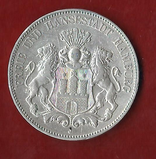  5 Mark Hamburg 1902 Koblenzer Münzen Studio Koblenz Frank Maurer AH135   