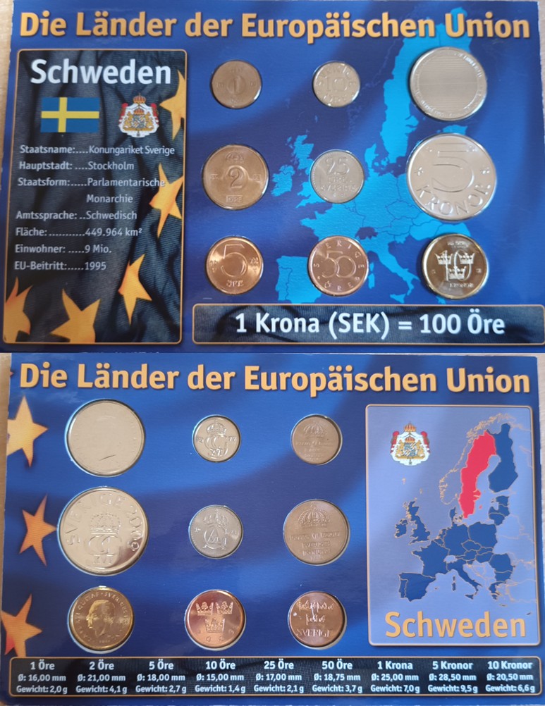  Münzsatz Schweden: Die Länder der Europäischen Union   