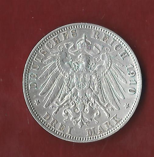  3 Mark Bayern 1910 Koblenzer Münzen Studio Koblenz Frank Maurer AH141   